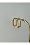 Gold Rectangular Cube Clip-On Non-Tarnish Steel Earrings - 3