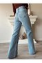 Bt13015594 Casual Acid Snow Wash Super High Waist Wide Leg Comfort Stretch Fabric Jeans - 3
