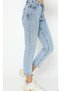 Bt16008423 Women's High Waist Blue Snow Wash Stretch Fabric Mom Jeans Pants - 4