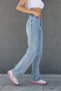 Bt16036222 Jeans Women Blue Snow Wash High Waist Stretch Fabric Denim Pants Jean - 2