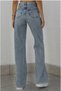 Bt12465894 Women's Blue Snow Wash Super High Waist Wide Leg Comfort Stretch Fabric Jeans Pants - 3