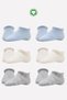 6 Pairs Organic Cotton Baby Socks Stitch-Free Combed Cotton Sneakers Girls Boys (Blue Ecru Grey) - 4