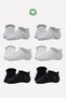 6 Pairs Organic Cotton Baby Socks Stitch-Free Combed Cotton Sneakers Girls Boys (Grey) - 4