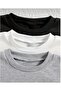 Boy's 3-Piece Black-White-Grey Losangeles-King-Gülenyüz Printed Sweatshirt - 3
