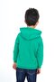 Dark Green Boy's Relax Fit Hooded Pocket Drop Shoulder Printed Sweatshirt - 2 Thread - 5