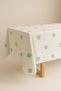 Green Floral Embroidery Motif Linen Tablecloth - Stylish Vintage - 3