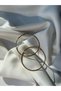 Steel Hoop Earrings Gold Large - 3