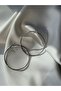 Steel Hoop Earrings Silver Large - 5