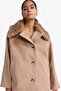 Detachable Faux Fur Collar Regular Fit Buttoned Cashmere Coat (25 Wn) - 4