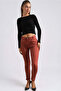 Women's Tan Elastic Waist Folded Cuff Pants Arm-26K136042