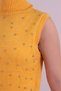 Women's Yellow Front Beaded Sleeveless Knitwear Dress Arm-26K136034 - 3
