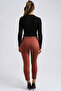Women's Tan Elastic Waist Folded Cuff Pants Arm-26K136042 - 3