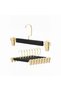 Black Wooden Trouser and Skirt Hanger with American Hook 10 Pieces Special Series