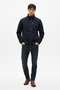 Men's Navy Blue Non-Pilling Mock Neck Standard Full Zip 3-Pocket Men's Fleece Cardigan - 5