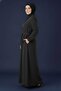 Medina Silk Mevlana Cut Loose Plus Size Ferace with Pockets and Belt - 6