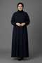 Medina Silk Mevlana Cut Loose Plus Size Ferace with Pockets and Belt - 5
