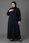 Medina Silk Mevlana Cut Loose Plus Size Ferace with Pockets and Belt - 4