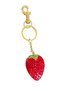 Gold and Red Color Strawberry Figured Stone Detailed Bag Charm/ Keychain - 2