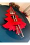 Red Color 6 Pieces Decorative Pine Tree Napkin Holder & Spoon Holder Christmas Ornament New Year Tableware Ornament - 4