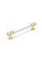 Kare 128 mm White Gold Handle Kitchen, Cloakroom, Wardrobe, Drawer Handle Non-Scratching