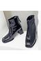 25K415-1 Women's Premium Patent Leather Heeled Boots - 6