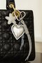 Gray Color Heart and Star Figured Bag Charm/ Keychain