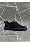 Black Genuine Nubuck Leather Rubber Laced Casual Shoes - 2