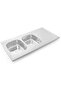Asahi Double Bowl Kitchen Sink, Stainless Steel, Chrome Finish (1200x500)