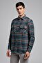 Merlin Men's Woven Long Sleeve Shirt Brown-Orange Plaid - 2