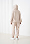 Women's Oversized Hooded Sweatshirt Pleated Design Tracksuit Set Suitable for Hijab - 7
