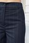 Women's High Waist Side Pockets Wide Leg Palazzo Lightweight Stretchy Fabric Pants-Navy Blue Thick Line - 7