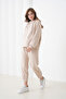 Women's Oversized Hooded Sweatshirt Pleated Design Tracksuit Set Suitable for Hijab - 3