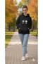Women's Panda Printed Oversized Hooded Sweatshirt - 2