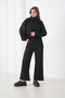 Women's Oversized Zippered Hooded Sweatshirt Wide Leg Sporty Stylish Tracksuit Set Suitable for Hijab - 6