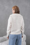 Women's Stone Polo Neck Oversized Half Placket Soft Textured Knitwear Sweater - 8