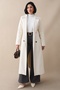 Lined Kaşe Double-Breasted Cream Coat - 5