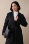 Lined Kaşe Double-Breasted Black Coat - 2