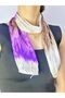 110X15 cm Chiffon Patterned Women's Scarf Neck Tie Purple - 3