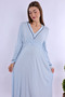 Effortt Blue Maternity and Postpartum Nightgown Set with Robe - 7