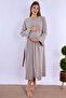 Maternity Maternity Nightgown Set with Effortt Beige Dressing Gowns - 4