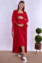 Effortt Cherry Dressing Gown Maternity Maternity Nightgown Set - 8