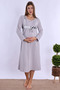 100% Cotton Maternity Nightgown with Breastfeeding Feature Effortt - Gray - 6