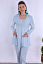 Cotton Maternity and Postpartum Pajama Set with Nursing Features for Prenatal and Postnatal Use Effortt - Blue