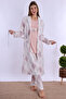 Effortt Powder 100% Cotton Maternity Pajama Set with Dressing Gown - 7