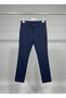 Men's Navy Blue Slim Fit Stretch Fabric Trousers Casual Stylish - 2