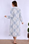 Effortt Blue 100% Cotton Maternity Nightgown Set - 3