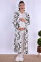 Effortt Ecru Robed Maternity and Postpartum Pajama Set - 2