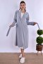 Effortt Pink Maternity and Postpartum Nightgown Set with Robe - 6