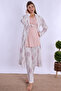 Effortt Powder 100% Cotton Maternity Pajama Set with Dressing Gown - 2
