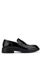 Men's Genuine Leather Black Opening Loafer Shoes